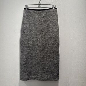 Madewell Women’s Size 2 Gray Pillar Midi Wool Blend Skirt Minimalist Career READ